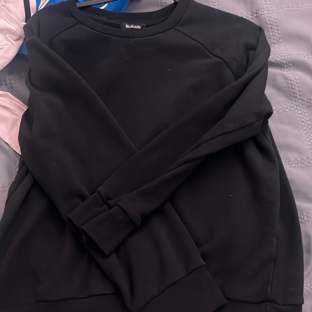 plain black crewneck